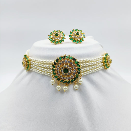 Round Shape Pendent Pearls Choker Set - Shree Radhe Pearls