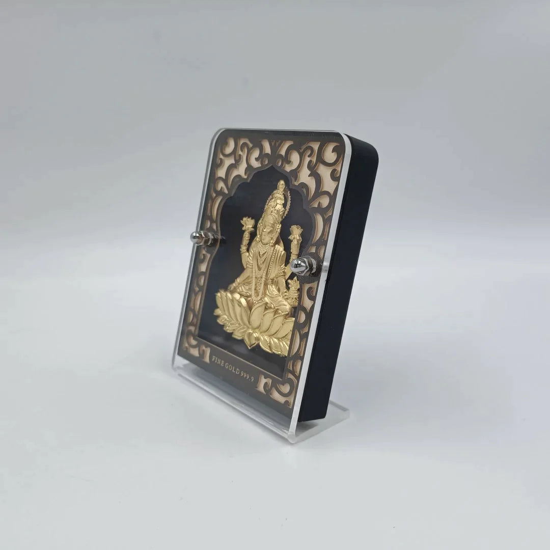 Shri Mahalaxmi 24K Gold Plating Frame Shree Radhe Pearls