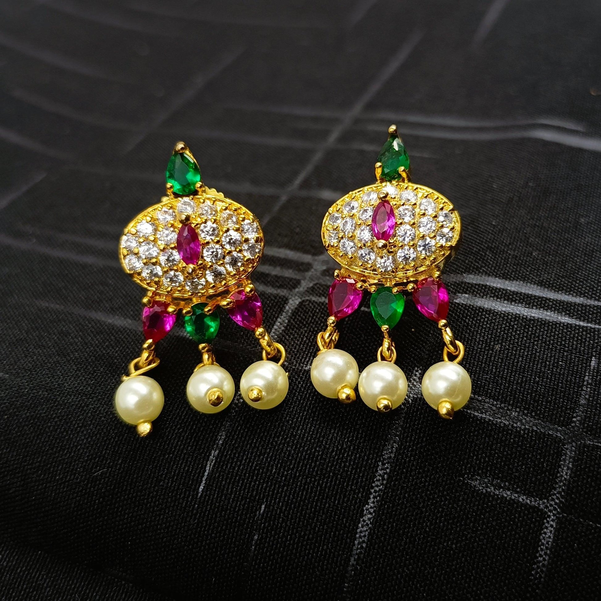 Sparkle Diamonds Adjustable Thread Traditional Tanmani Shree Radhe Pearls