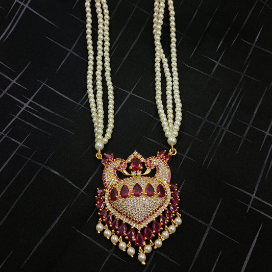 Stylish Peacock Designer Tanmani Necklace Set Shree Radhe Pearls