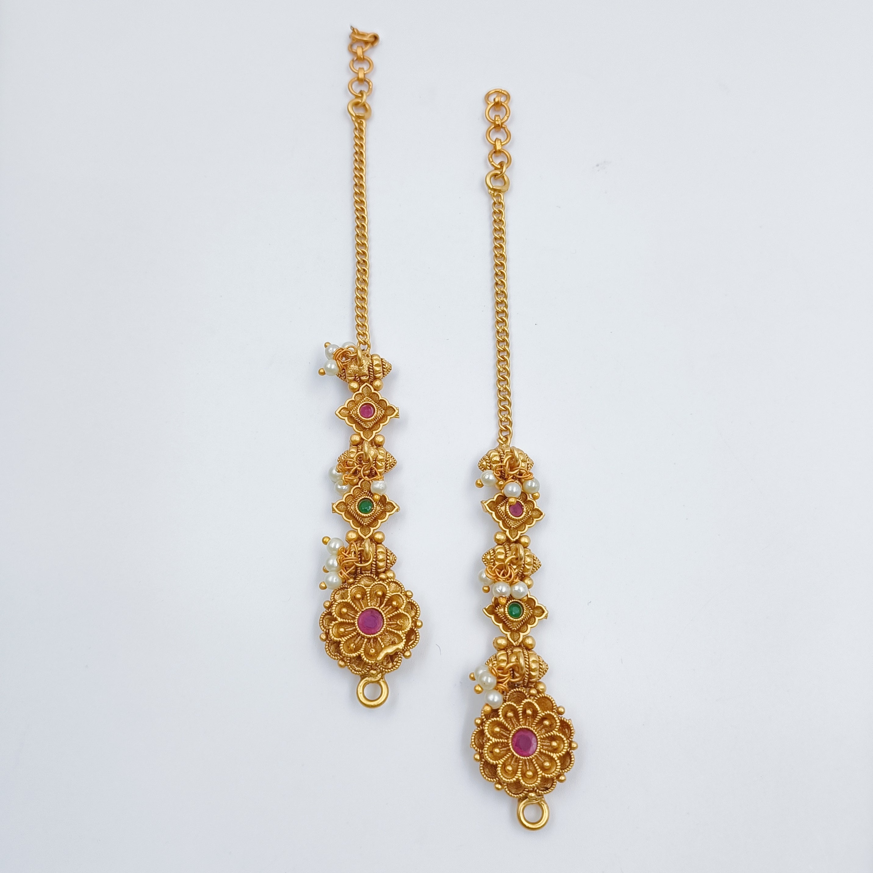 South Indian Stone Stud Earrings Popular Kal Thodu Designs Gold Covering  ER25492