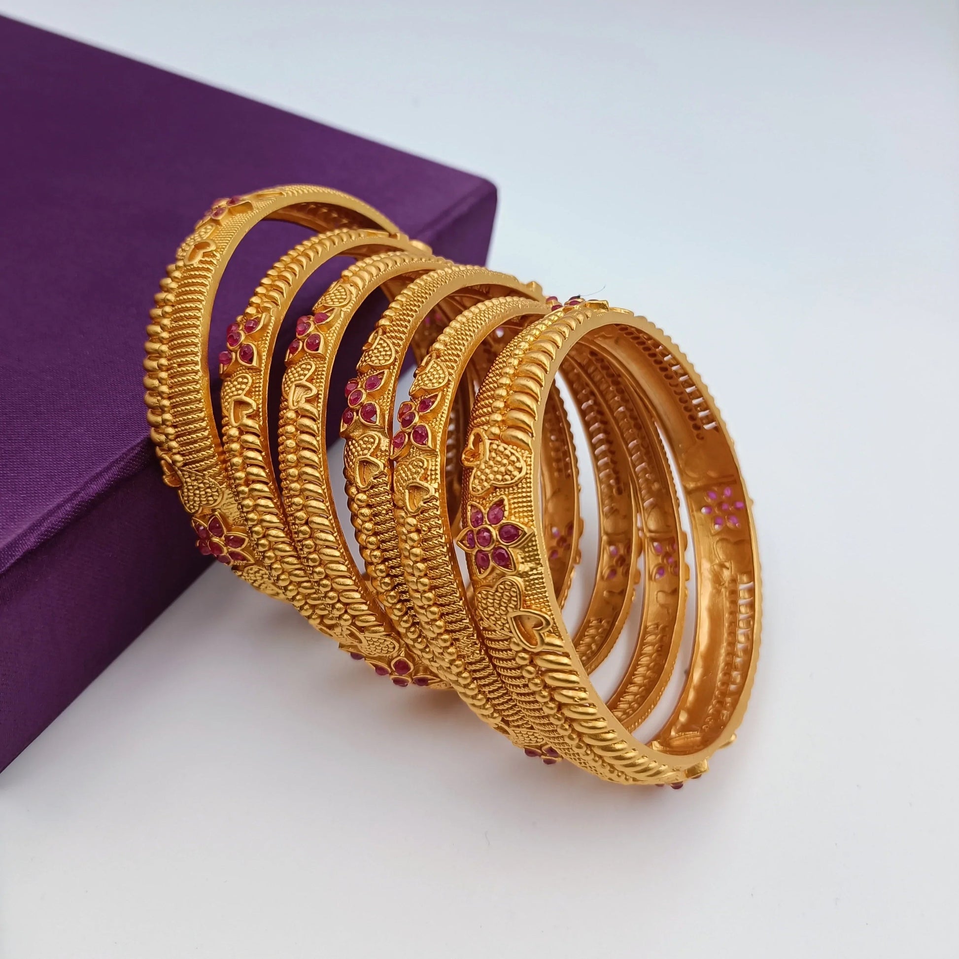 Temple Bangles Set - Shree Radhe Pearls