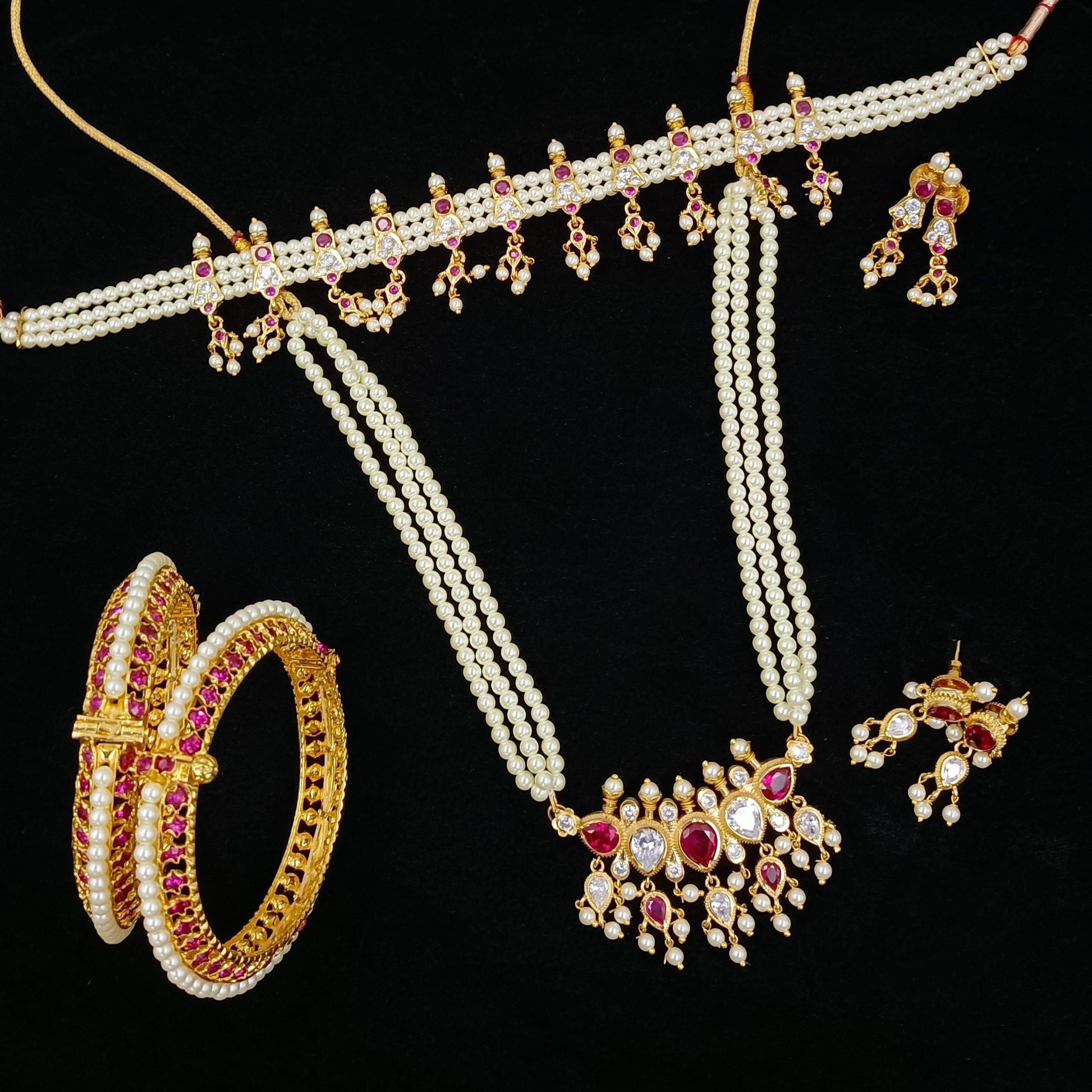 Traditional Designer Pearls Combo Set Shree Radhe Pearls