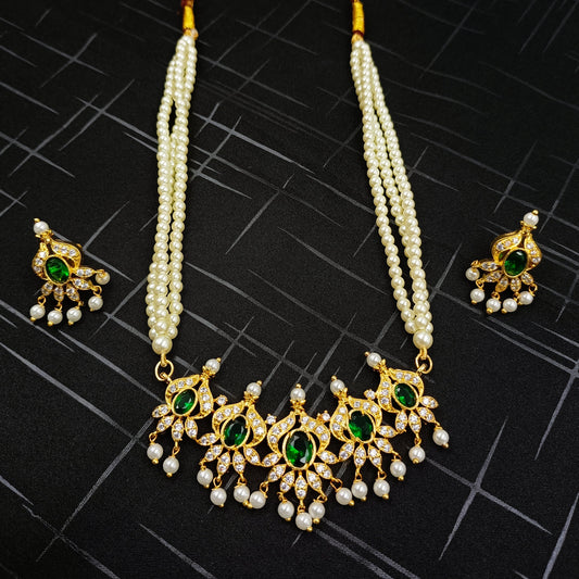 Traditional Green Color Tanmani Set Shree Radhe Pearls