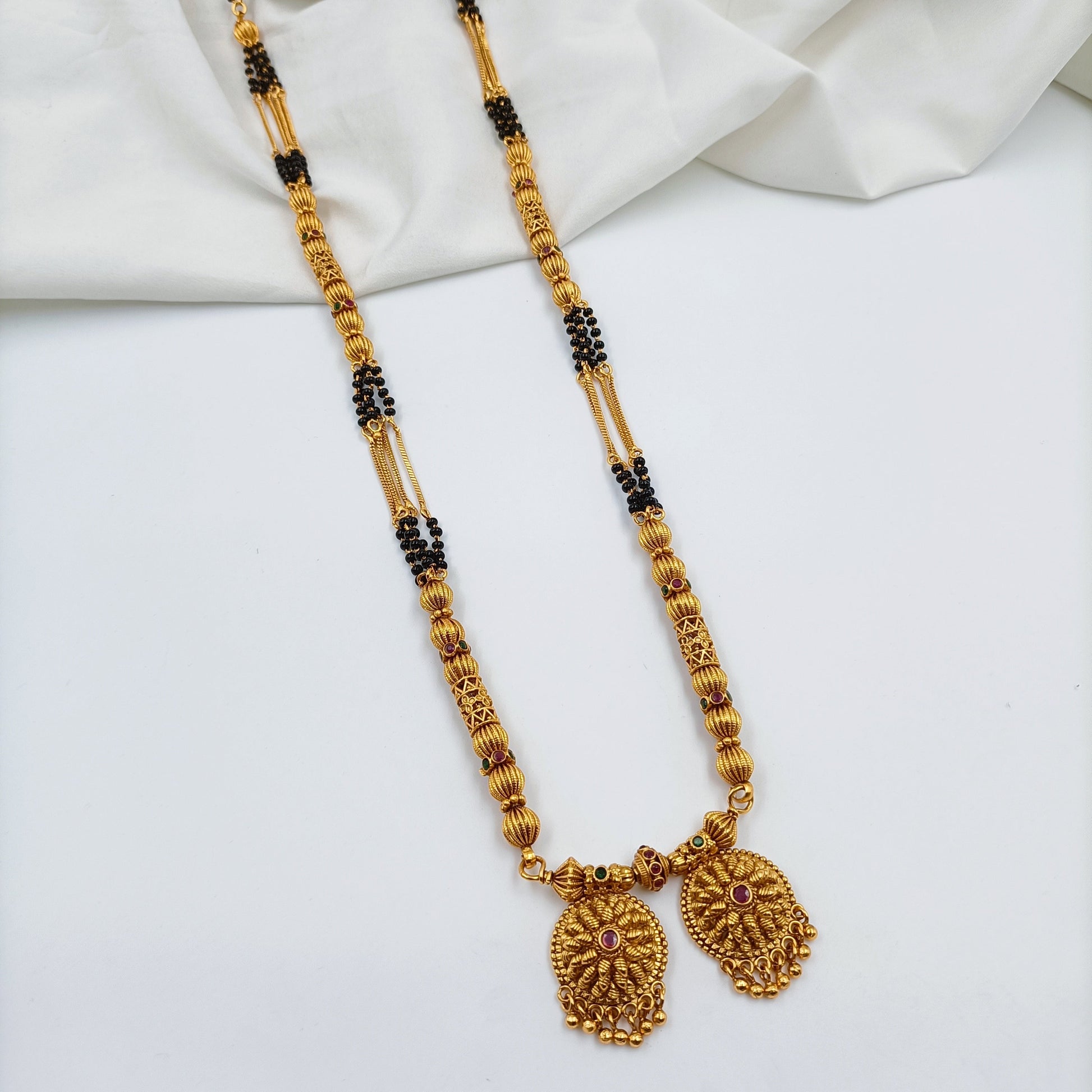 Unique Designer Golden Matte Finish Mangalsutra Shree Radhe Pearls