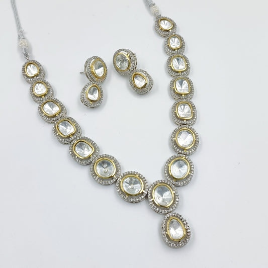 Unique Designer Silver Finish Necklace Set Shree Radhe Pearls