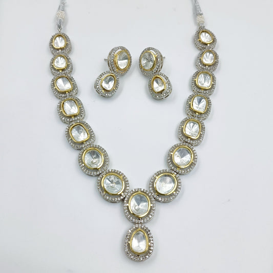 Unique Designer Silver Finish Necklace Set Shree Radhe Pearls